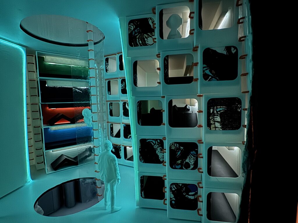 Sleeping pods interior, left view