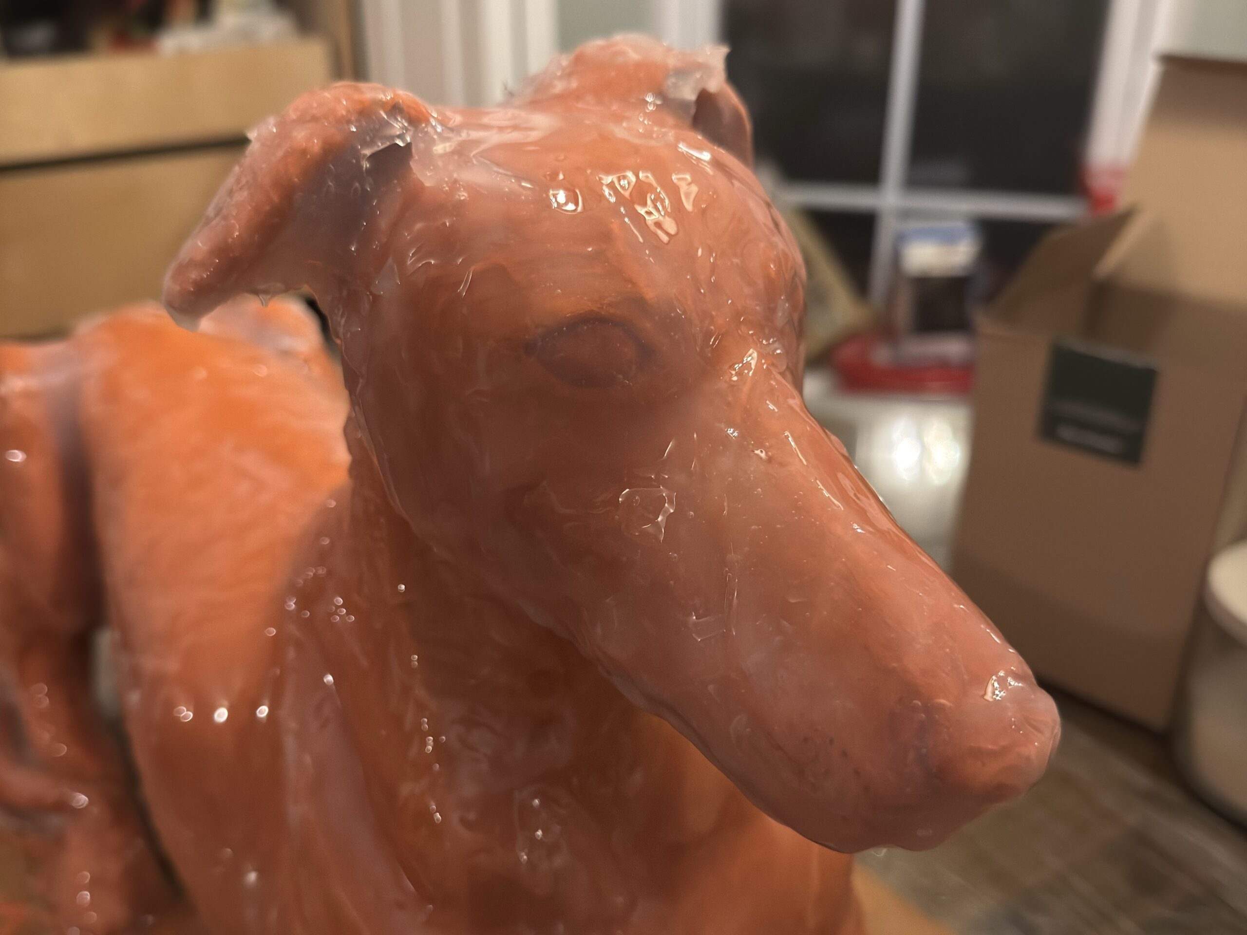 Silicone skin on the first sculpt